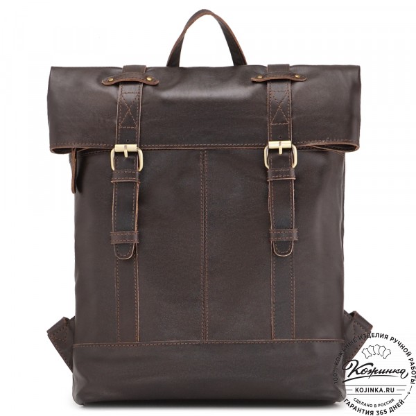  Кожаный рюкзак "Бэнжамин" (коричневый сиама) . фото 1
